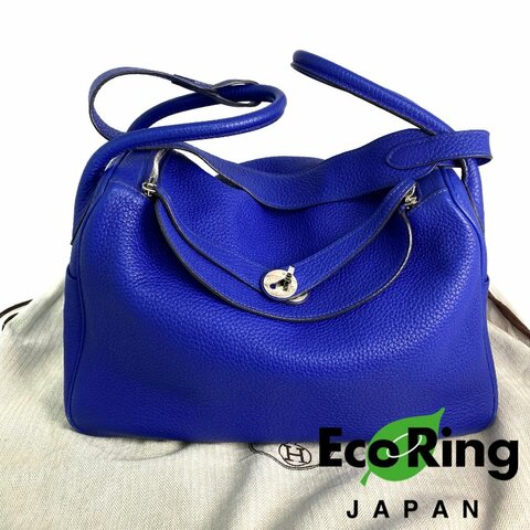 △ Hermes 愛馬仕 Electric Blue Clemence Calfskin Palladium Plated Metal Lindy 34 2 Way Bag Stamp [P] 藍色粒紋小牛皮鍍鈀金屬兩用袋[P]刻 - 257022469