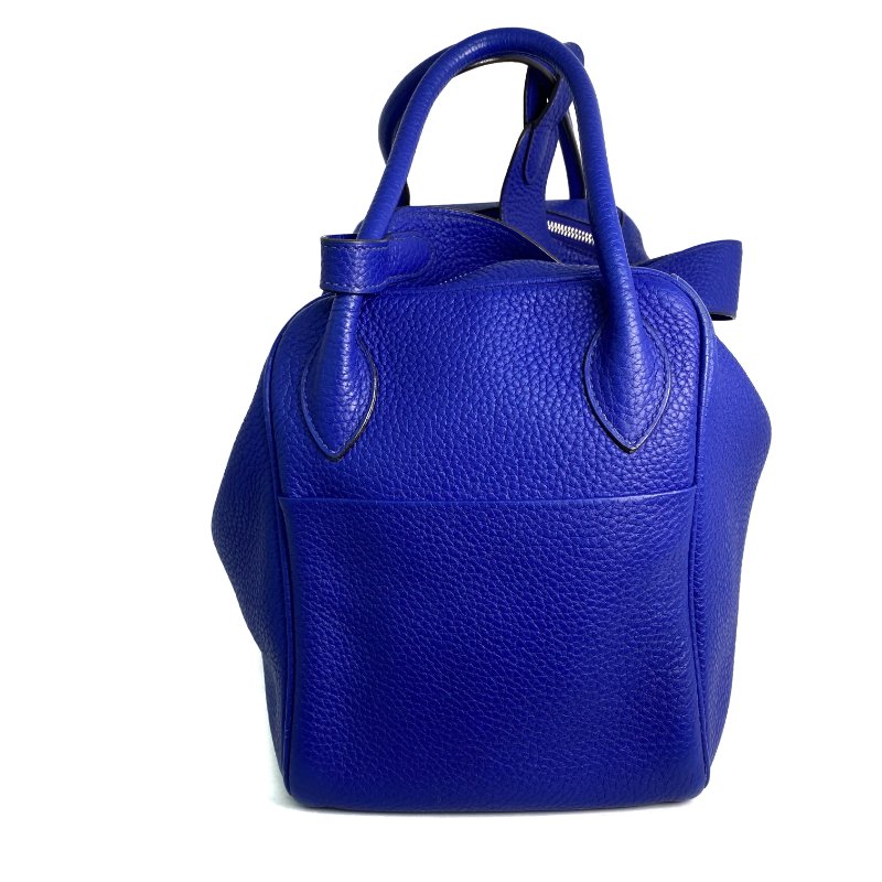 △ Hermes 愛馬仕 Electric Blue Clemence Calfskin Palladium Plated Metal Lindy 34 2 Way Bag Stamp [P] 藍色粒紋小牛皮鍍鈀金屬兩用袋[P]刻 - 257022469-3