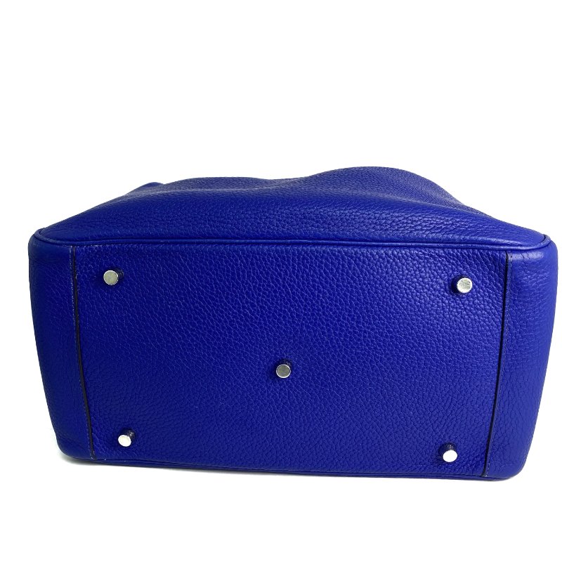 △ Hermes 愛馬仕 Electric Blue Clemence Calfskin Palladium Plated Metal Lindy 34 2 Way Bag Stamp [P] 藍色粒紋小牛皮鍍鈀金屬兩用袋[P]刻 - 257022469-5