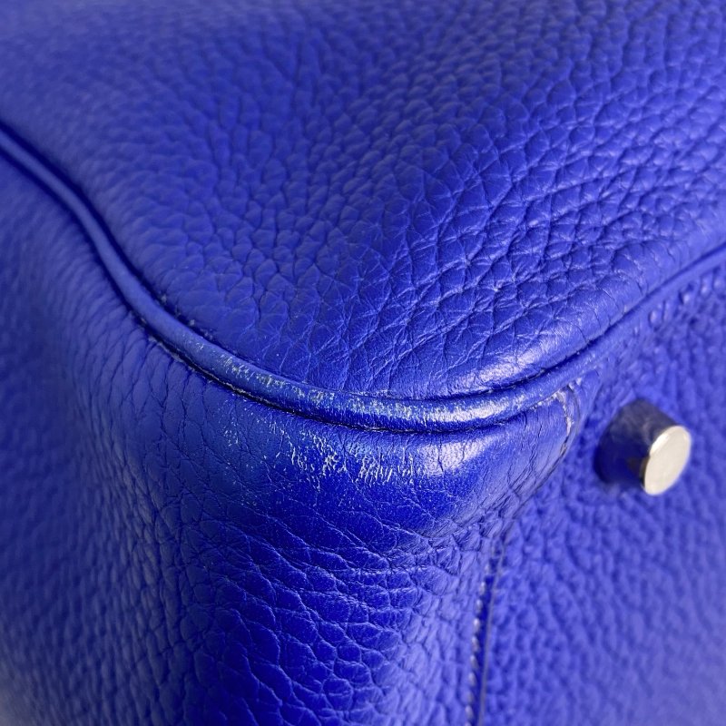 △ Hermes 愛馬仕 Electric Blue Clemence Calfskin Palladium Plated Metal Lindy 34 2 Way Bag Stamp [P] 藍色粒紋小牛皮鍍鈀金屬兩用袋[P]刻 - 257022469-6