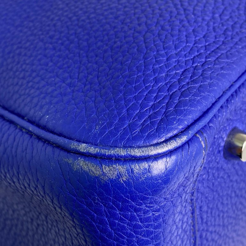 △ Hermes 愛馬仕 Electric Blue Clemence Calfskin Palladium Plated Metal Lindy 34 2 Way Bag Stamp [P] 藍色粒紋小牛皮鍍鈀金屬兩用袋[P]刻 - 257022469-8