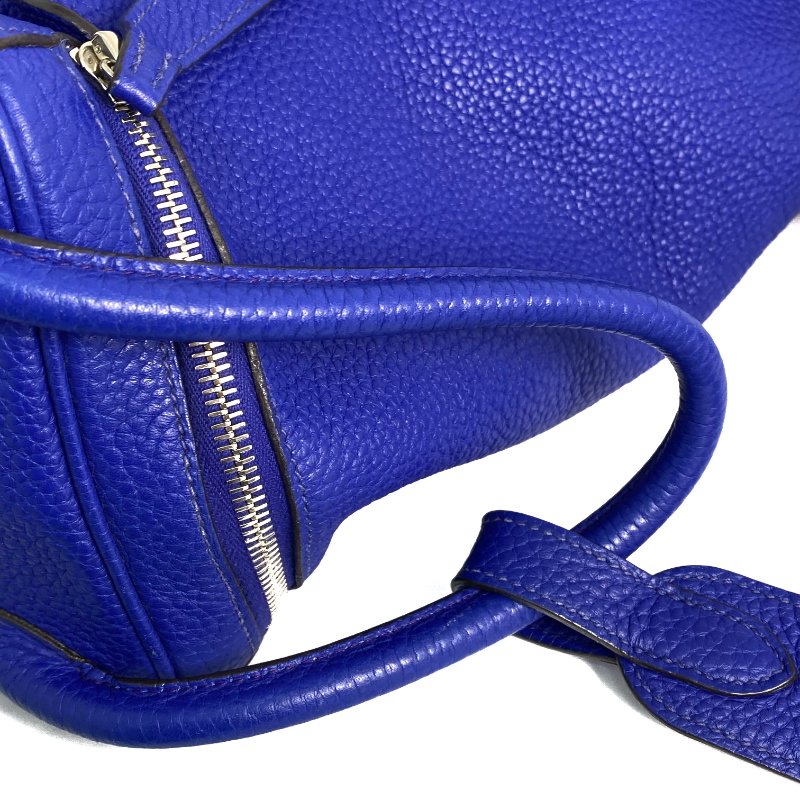 △ Hermes 愛馬仕 Electric Blue Clemence Calfskin Palladium Plated Metal Lindy 34 2 Way Bag Stamp [P] 藍色粒紋小牛皮鍍鈀金屬兩用袋[P]刻 - 257022469-11