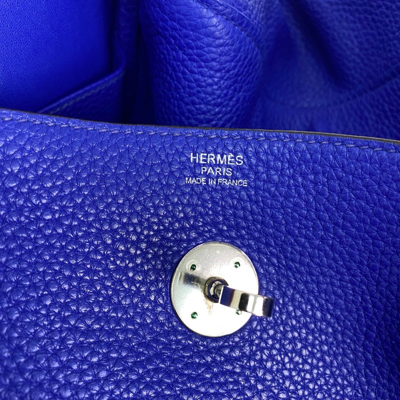 △ Hermes 愛馬仕 Electric Blue Clemence Calfskin Palladium Plated Metal Lindy 34 2 Way Bag Stamp [P] 藍色粒紋小牛皮鍍鈀金屬兩用袋[P]刻 - 257022469-18