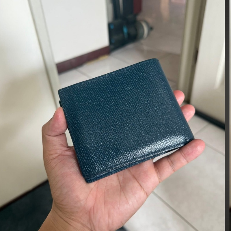 Lv 素面牛皮短夾（有零錢袋）-1