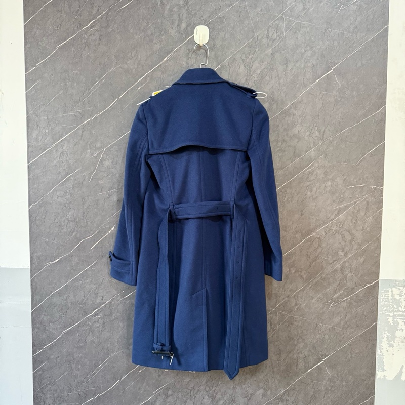 巴寶莉burberry藍色呢大衣34碼，成色新-1