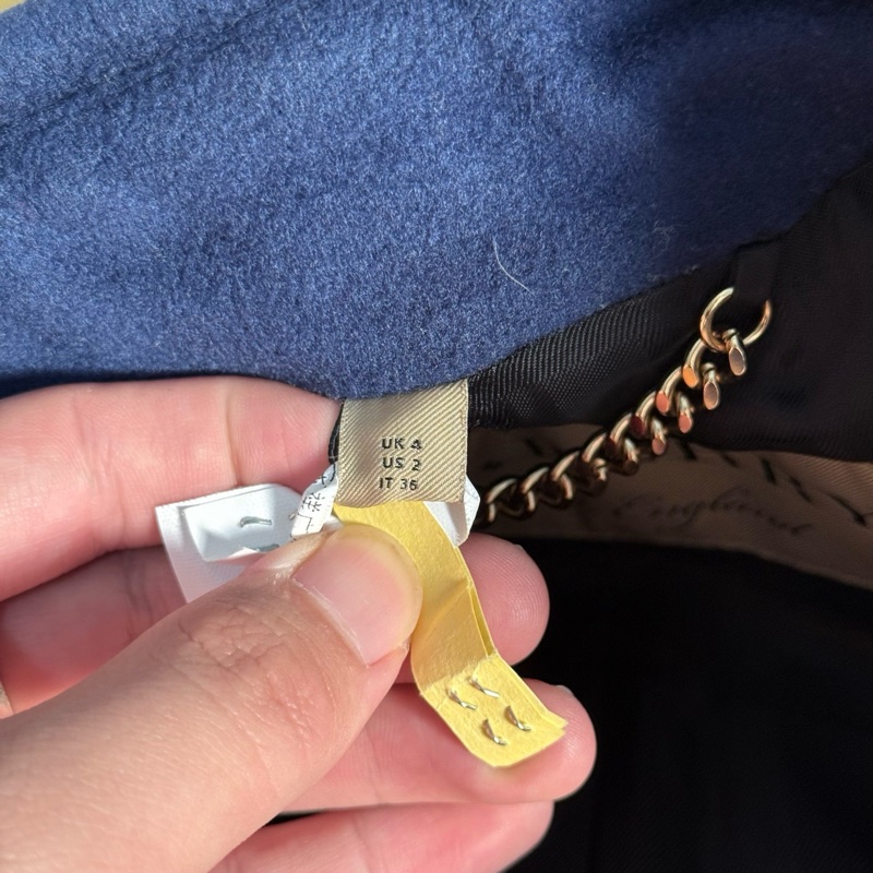 巴寶莉burberry藍色呢大衣34碼，成色新-4