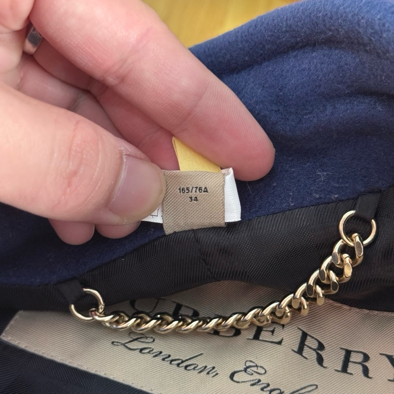 巴寶莉burberry藍色呢大衣34碼，成色新-5
