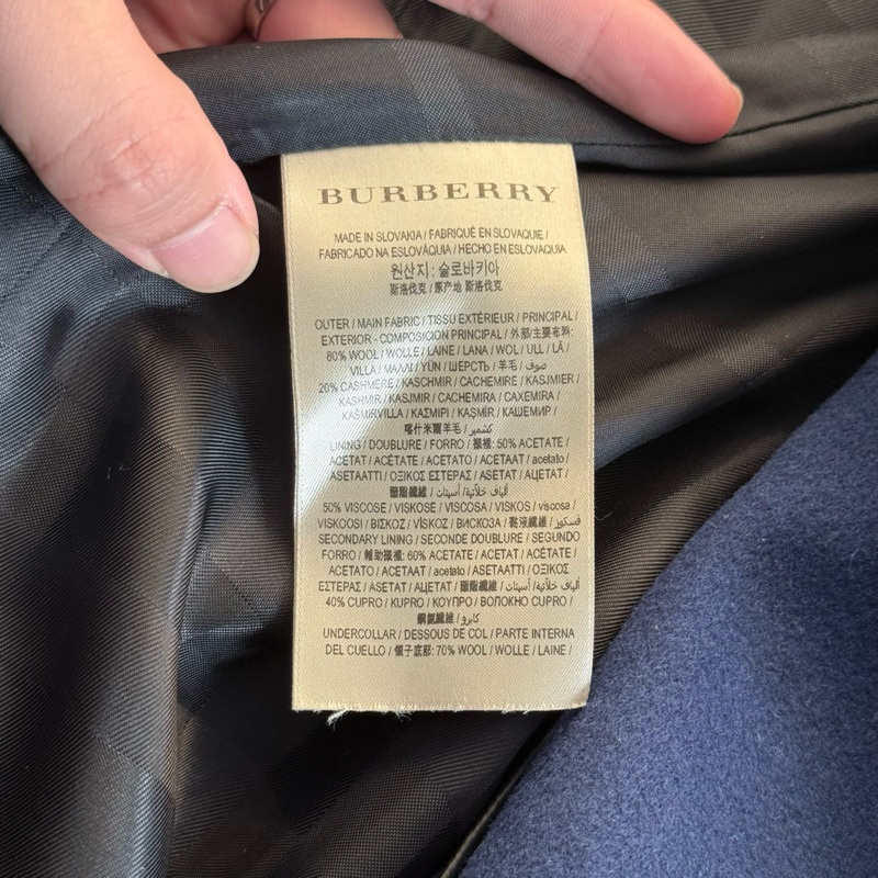 巴寶莉burberry藍色呢大衣34碼，成色新-6