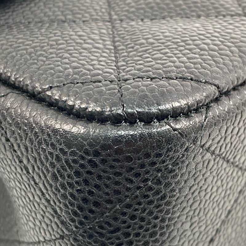 △ Chanel 香奈兒 Black Caviar Skin Silver Tone Metal Classic Double Flap Chain Shoulder Bag A58600 No.17 黑色粒紋小牛皮銀色金屬鎖鏈肩背袋No.17 - 257022826-8