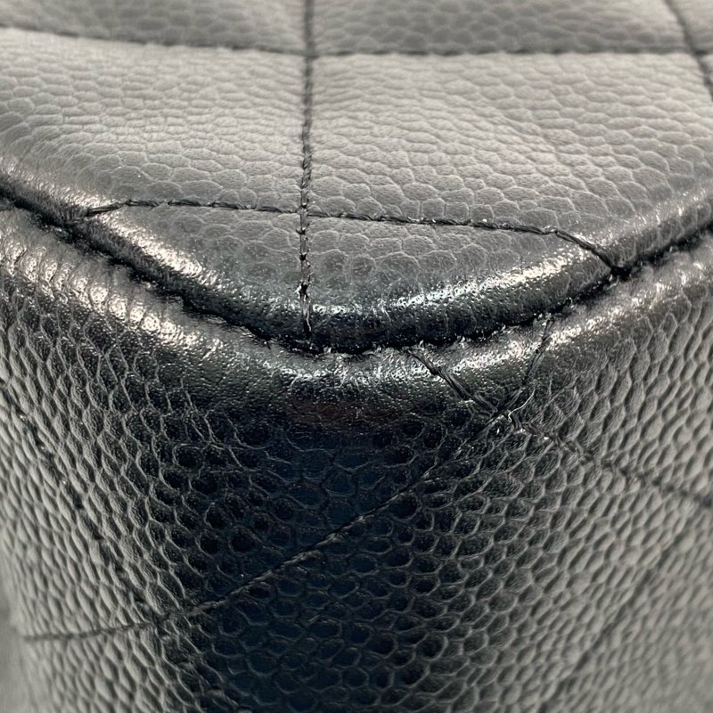 △ Chanel 香奈兒 Black Caviar Skin Silver Tone Metal Classic Double Flap Chain Shoulder Bag A58600 No.17 黑色粒紋小牛皮銀色金屬鎖鏈肩背袋No.17 - 257022826-10