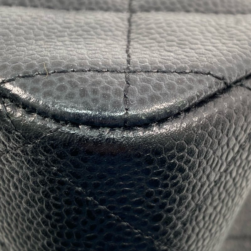 △ Chanel 香奈兒 Black Caviar Skin Silver Tone Metal Classic Double Flap Chain Shoulder Bag A58600 No.17 黑色粒紋小牛皮銀色金屬鎖鏈肩背袋No.17 - 257022826-11