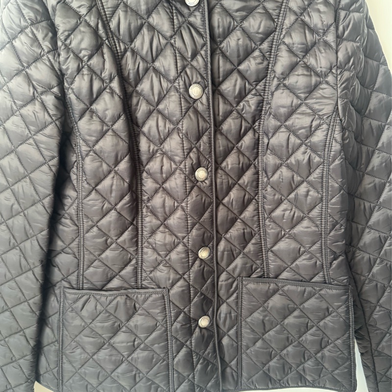 Burberry 黑色內格紋羽絨外套-4