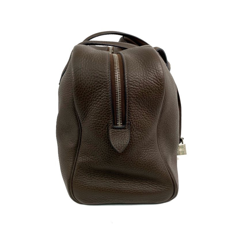 △ Hermes 愛馬仕 Brown Clemence Calfskin Palladium Plated Metal Victoria 35 Shoulder Bag Stamp [O] 啡色粒紋小牛皮鍍鈀金屬肩背袋[O]刻 - 257022416-3