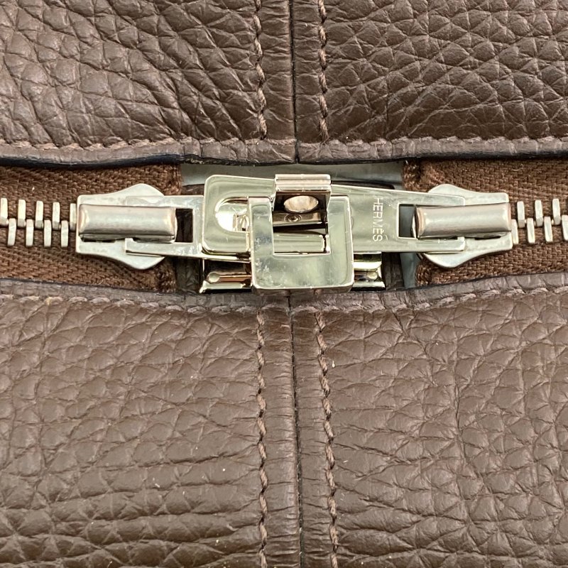 △ Hermes 愛馬仕 Brown Clemence Calfskin Palladium Plated Metal Victoria 35 Shoulder Bag Stamp [O] 啡色粒紋小牛皮鍍鈀金屬肩背袋[O]刻 - 257022416-11