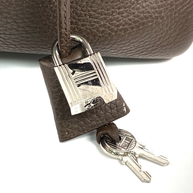 △ Hermes 愛馬仕 Brown Clemence Calfskin Palladium Plated Metal Victoria 35 Shoulder Bag Stamp [O] 啡色粒紋小牛皮鍍鈀金屬肩背袋[O]刻 - 257022416-12
