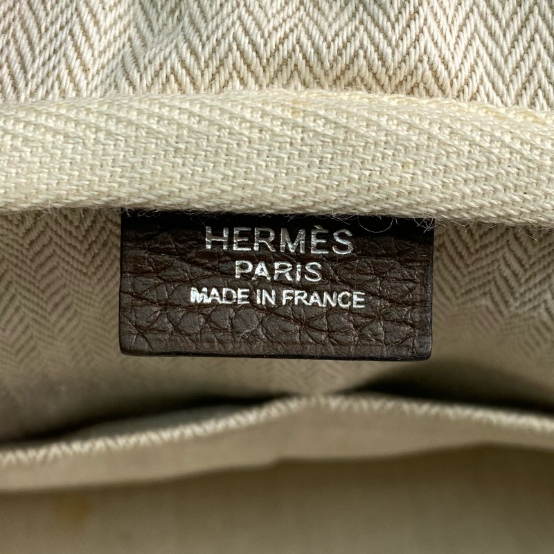 △ Hermes 愛馬仕 Brown Clemence Calfskin Palladium Plated Metal Victoria 35 Shoulder Bag Stamp [O] 啡色粒紋小牛皮鍍鈀金屬肩背袋[O]刻 - 257022416-18