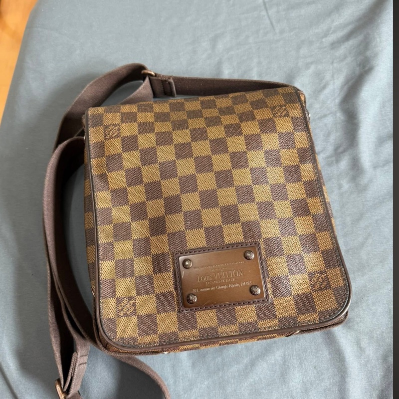 Lv 棋盤格紋翻蓋斜背書（N51210）停產-0