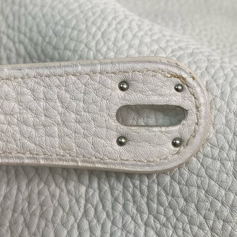 △ Hermes 愛馬仕 White Clemence Calfskin Palladium Plated Metal Lindy 34 2 Way Bag Stamp [L] 白色粒紋小牛皮鍍鈀金屬兩用袋[L]刻 - 257022472-19