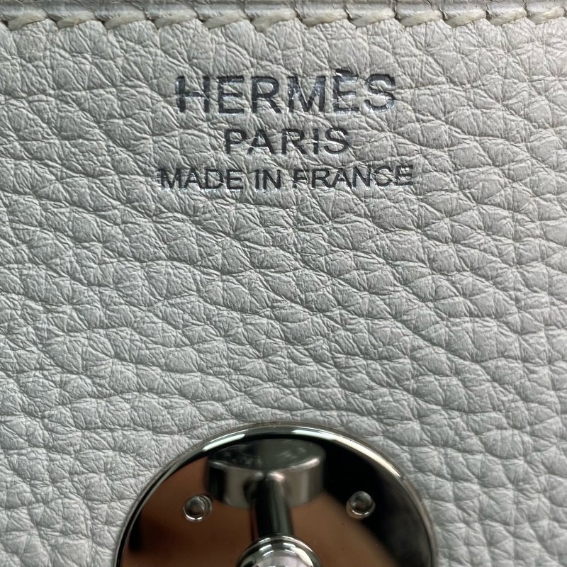 △ Hermes 愛馬仕 White Clemence Calfskin Palladium Plated Metal Lindy 34 2 Way Bag Stamp [L] 白色粒紋小牛皮鍍鈀金屬兩用袋[L]刻 - 257022472-21