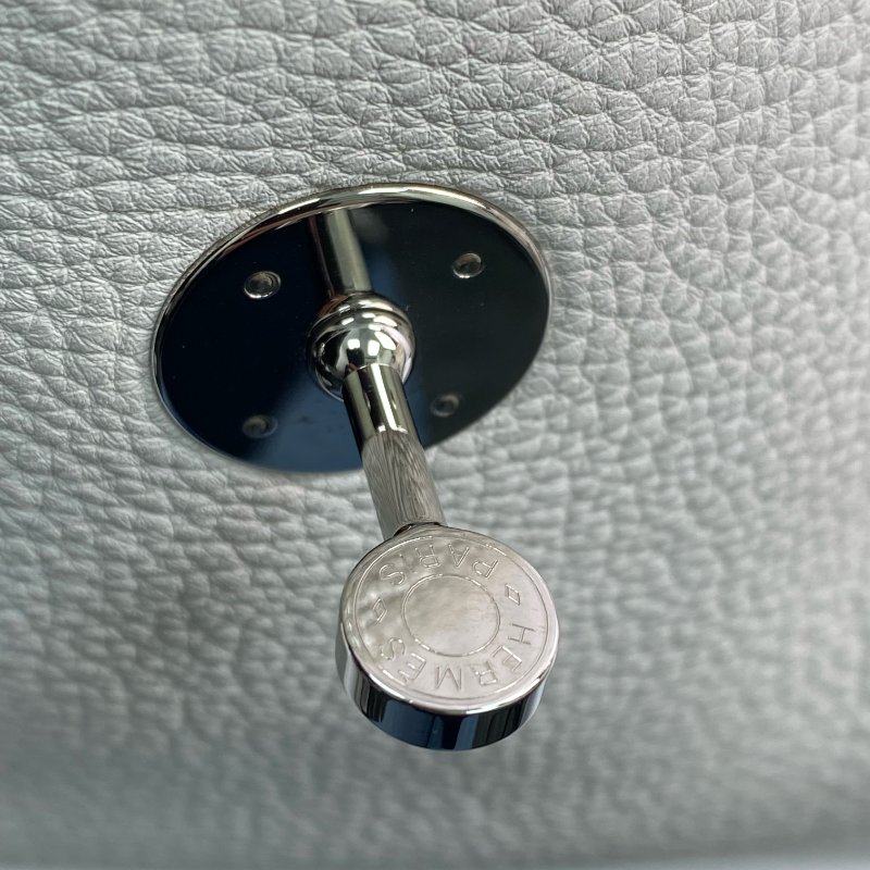 △ Hermes 愛馬仕 White Clemence Calfskin Palladium Plated Metal Lindy 34 2 Way Bag Stamp [L] 白色粒紋小牛皮鍍鈀金屬兩用袋[L]刻 - 257022472-22