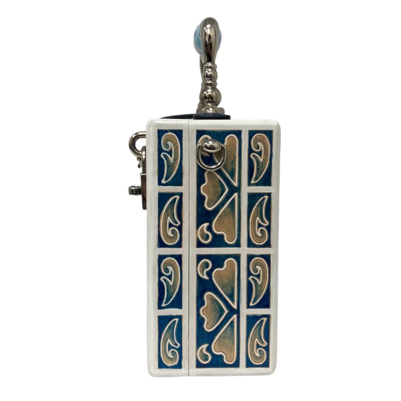 ☆ Dolce & Gabbana 杜嘉班納 White & Blue Wood Maiolica 2Way Bag 白色和藍色木兩用袋 - 257023316-4