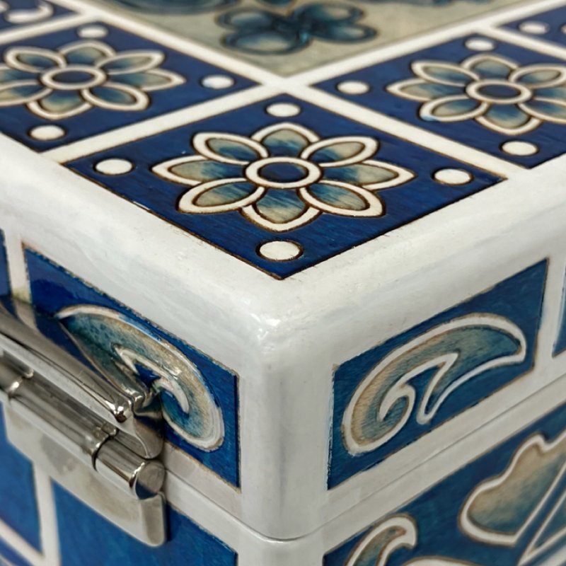 ☆ Dolce & Gabbana 杜嘉班納 White & Blue Wood Maiolica 2Way Bag 白色和藍色木兩用袋 - 257023316-11