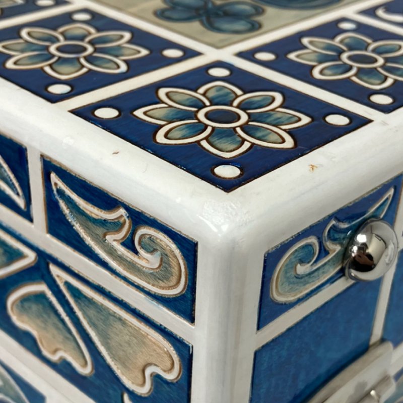 ☆ Dolce & Gabbana 杜嘉班納 White & Blue Wood Maiolica 2Way Bag 白色和藍色木兩用袋 - 257023316-12