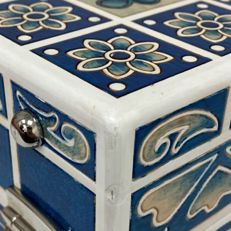 ☆ Dolce & Gabbana 杜嘉班納 White & Blue Wood Maiolica 2Way Bag 白色和藍色木兩用袋 - 257023316-13