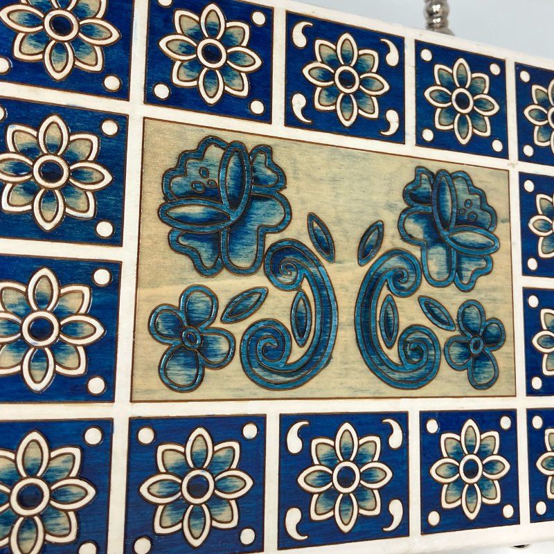 ☆ Dolce & Gabbana 杜嘉班納 White & Blue Wood Maiolica 2Way Bag 白色和藍色木兩用袋 - 257023316-15