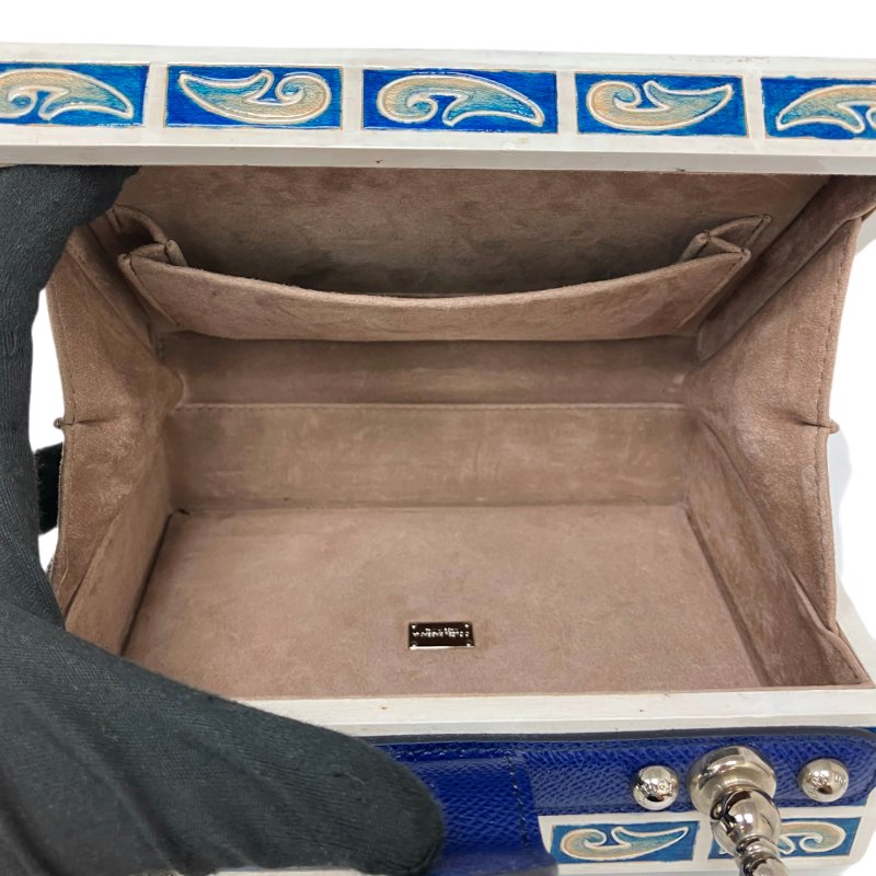 ☆ Dolce & Gabbana 杜嘉班納 White & Blue Wood Maiolica 2Way Bag 白色和藍色木兩用袋 - 257023316-16