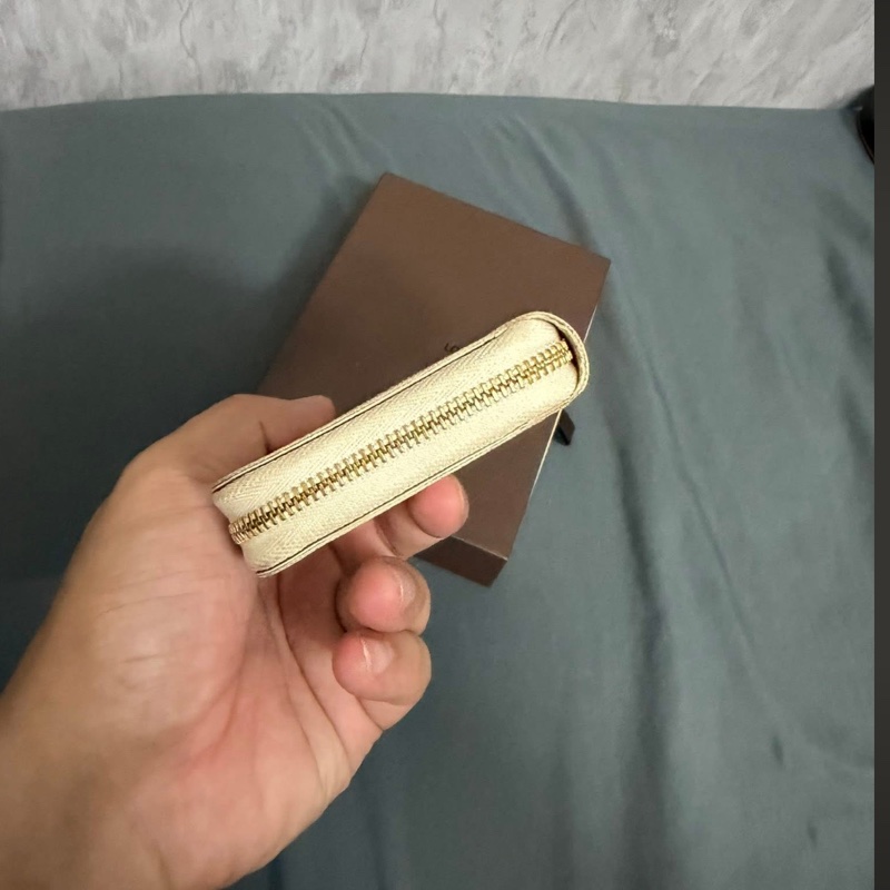 Lv 白色棋盤格零錢包-4