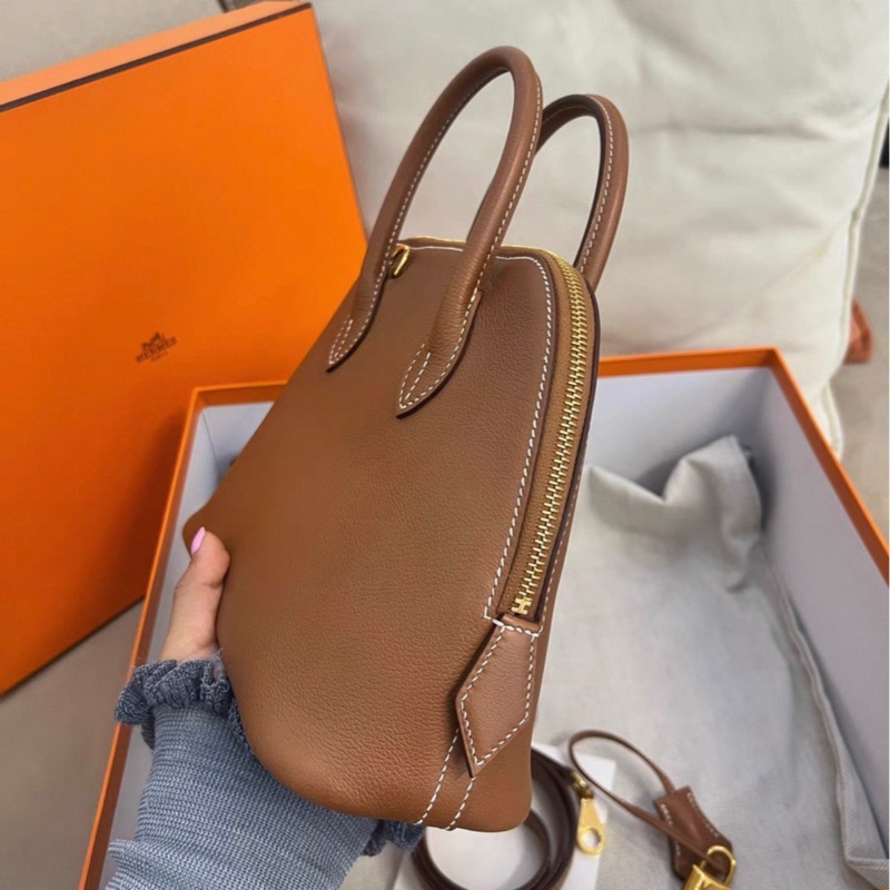 98新HERMES愛馬仕 Bolide 25 z刻Evercolor小牛皮 金扣-1