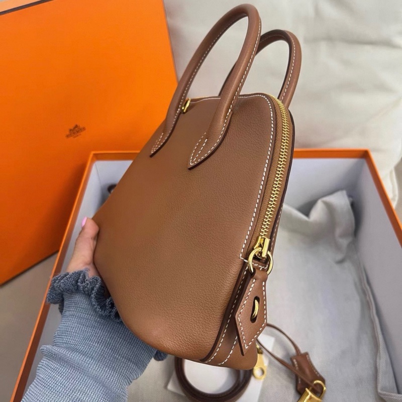 98新HERMES愛馬仕 Bolide 25 z刻Evercolor小牛皮 金扣-3