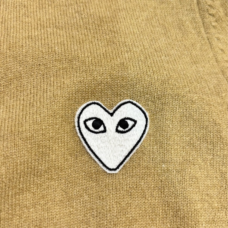 女版 Comme des Garçons Play CDG Play 駝色羊毛外套 白愛心🤍-1