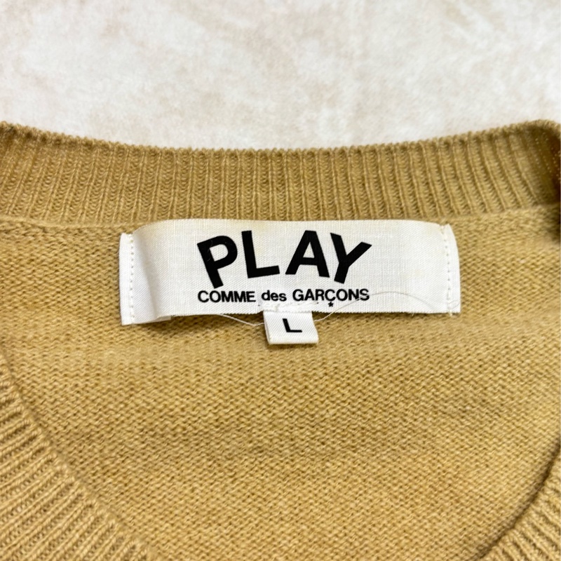 女版 Comme des Garçons Play CDG Play 駝色羊毛外套 白愛心🤍-2