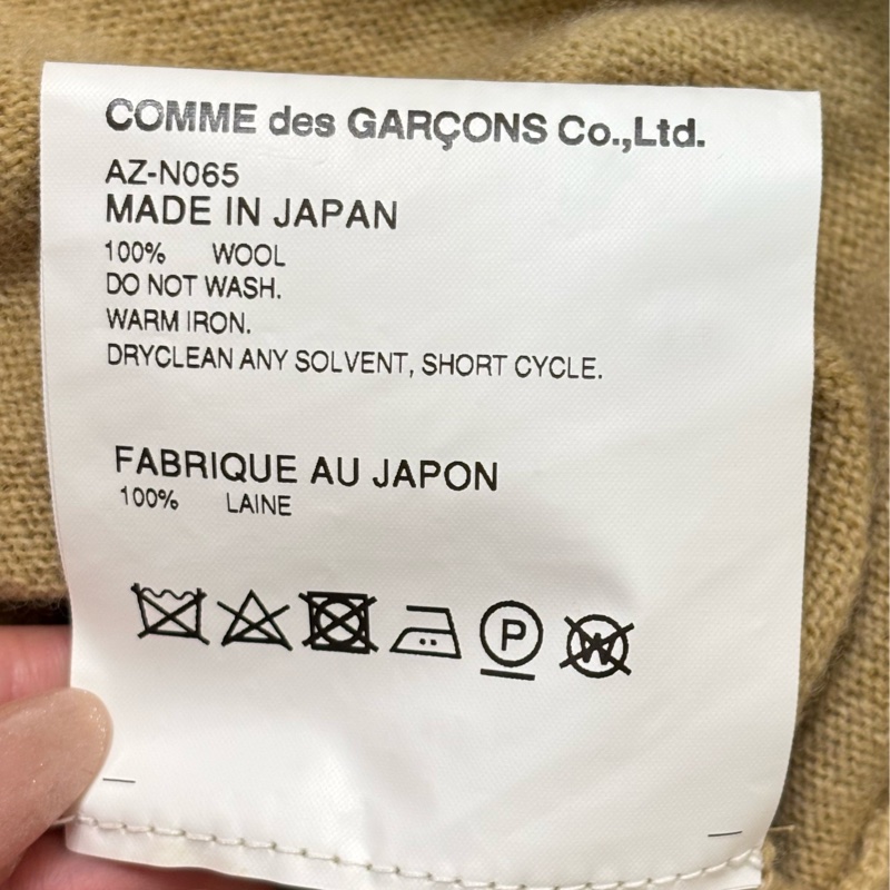 女版 Comme des Garçons Play CDG Play 駝色羊毛外套 白愛心🤍-4