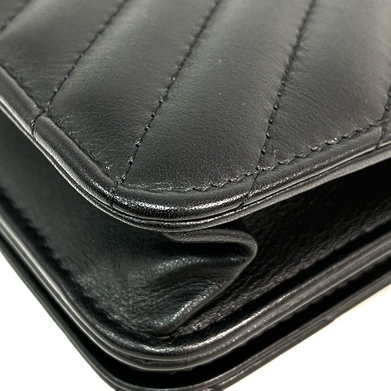 △ Chanel 香奈兒 Black Lambskin Ruthenium-Finish Metal Fringe Wallet On Chain A84444 No.28 黑色小羊皮鍍釕金屬流蘇鎖鏈銀包No.28 - 257022877-9