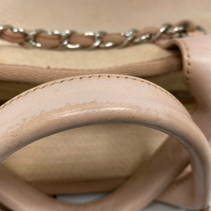 △ Chanel 香奈兒 Pink Canvas Silver Tone Metal Deauville Bowling Chain 2 Way Bag A92749 No.20 粉紅色帆布銀色金屬鎖鏈兩用袋 - 257022919-15