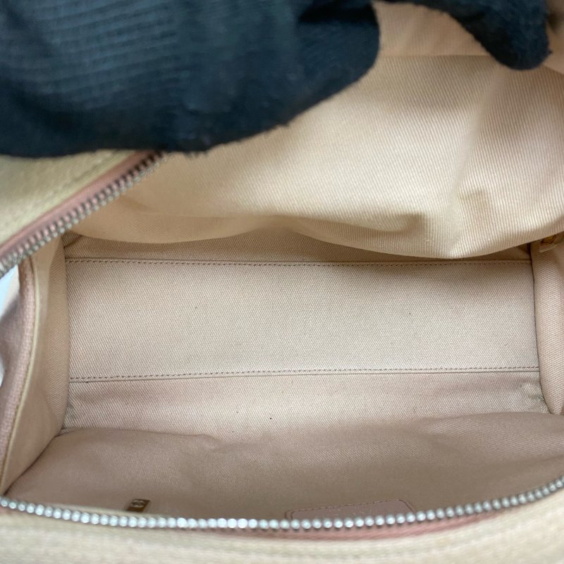 △ Chanel 香奈兒 Pink Canvas Silver Tone Metal Deauville Bowling Chain 2 Way Bag A92749 No.20 粉紅色帆布銀色金屬鎖鏈兩用袋 - 257022919-16