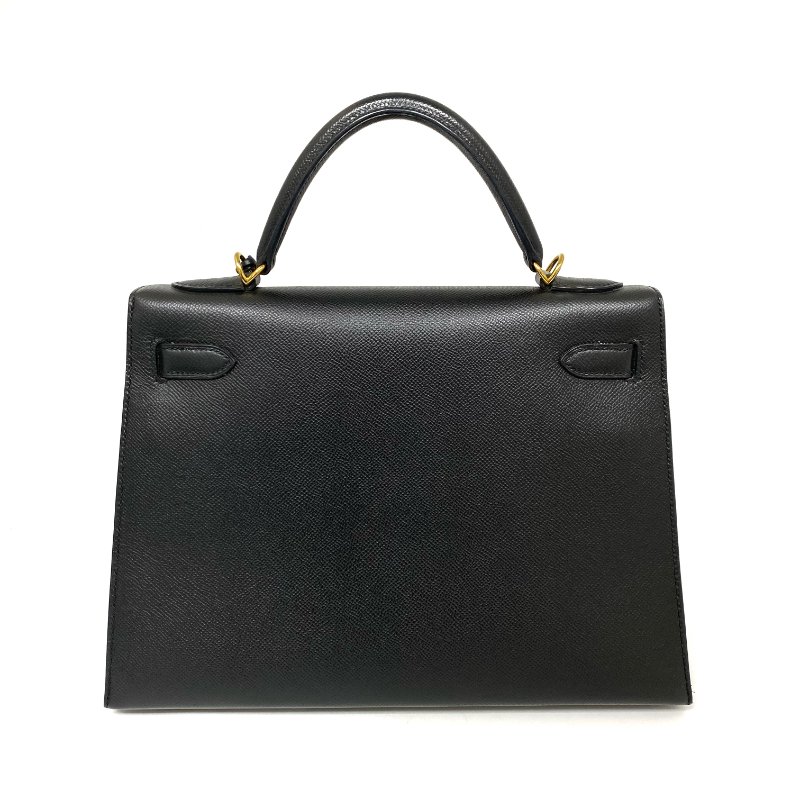 △ Hermes 愛馬仕 89 Noir Epsom Calfskin Gold Plated Metal Kelly 32 2 Way Bag Stamp [O] 黑色壓紋小牛皮鍍金金屬手袋[O]刻 - 257023064-2
