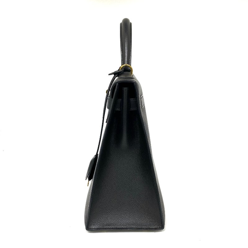 △ Hermes 愛馬仕 89 Noir Epsom Calfskin Gold Plated Metal Kelly 32 2 Way Bag Stamp [O] 黑色壓紋小牛皮鍍金金屬手袋[O]刻 - 257023064-3