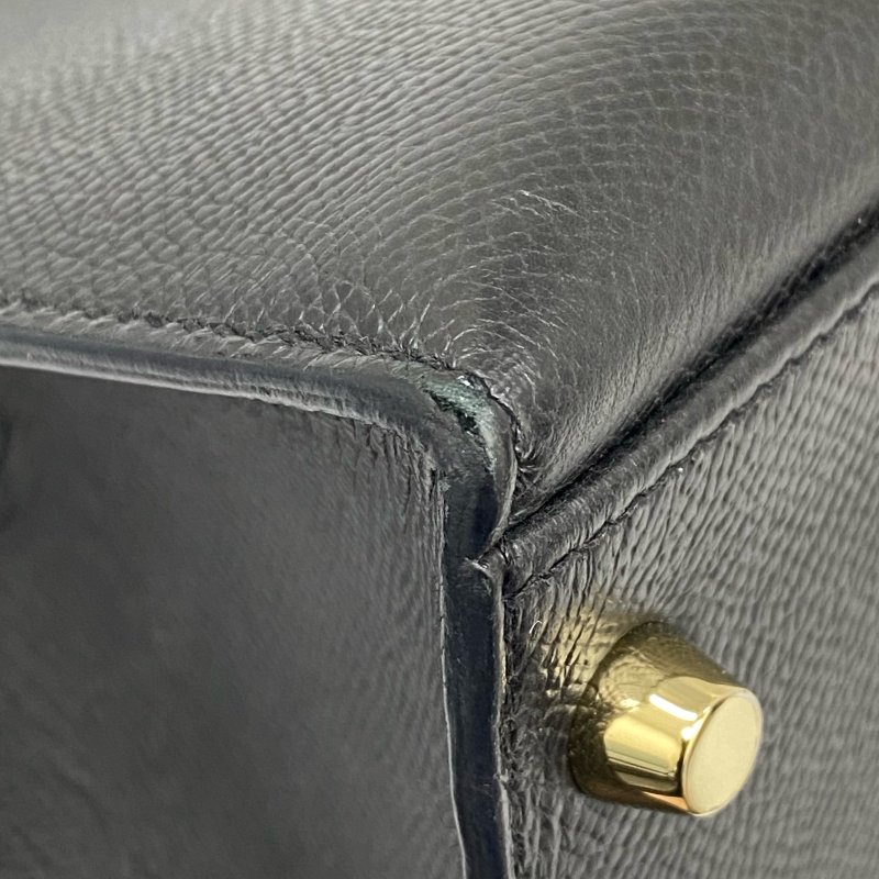 △ Hermes 愛馬仕 89 Noir Epsom Calfskin Gold Plated Metal Kelly 32 2 Way Bag Stamp [O] 黑色壓紋小牛皮鍍金金屬手袋[O]刻 - 257023064-8