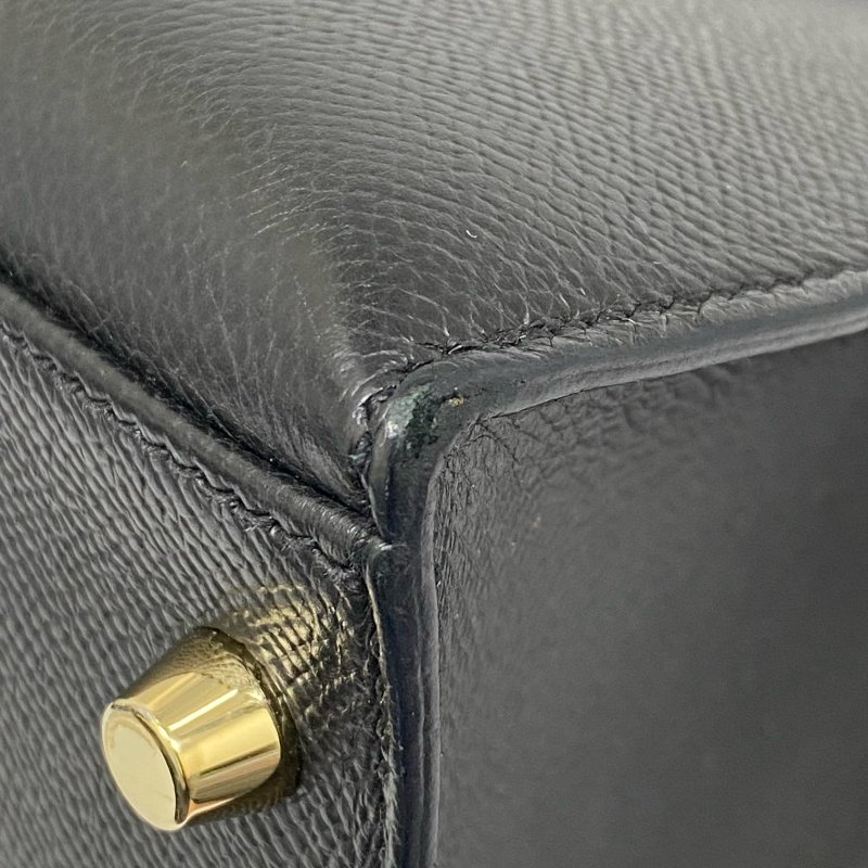 △ Hermes 愛馬仕 89 Noir Epsom Calfskin Gold Plated Metal Kelly 32 2 Way Bag Stamp [O] 黑色壓紋小牛皮鍍金金屬手袋[O]刻 - 257023064-9
