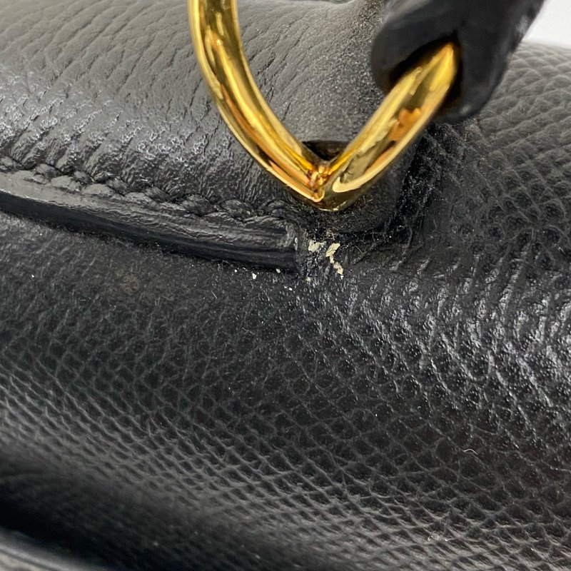 △ Hermes 愛馬仕 89 Noir Epsom Calfskin Gold Plated Metal Kelly 32 2 Way Bag Stamp [O] 黑色壓紋小牛皮鍍金金屬手袋[O]刻 - 257023064-13