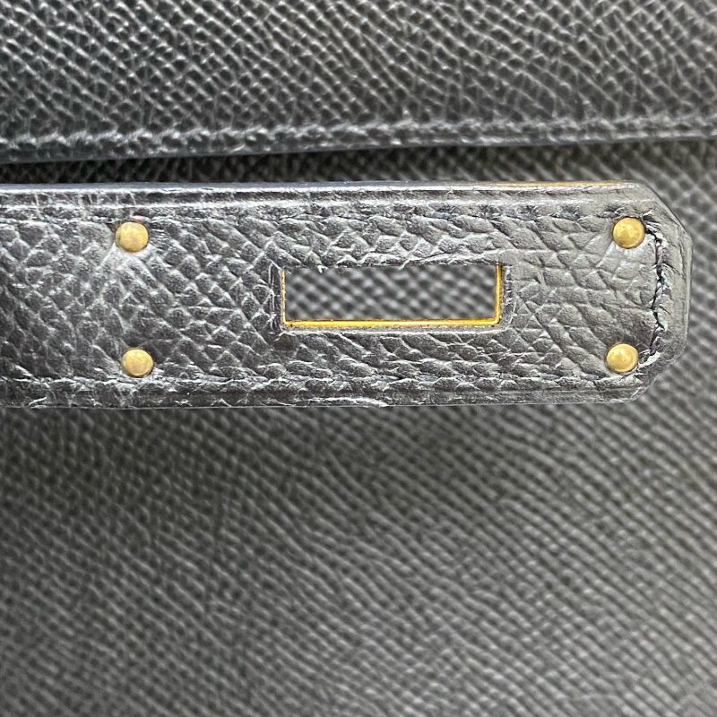 △ Hermes 愛馬仕 89 Noir Epsom Calfskin Gold Plated Metal Kelly 32 2 Way Bag Stamp [O] 黑色壓紋小牛皮鍍金金屬手袋[O]刻 - 257023064-15