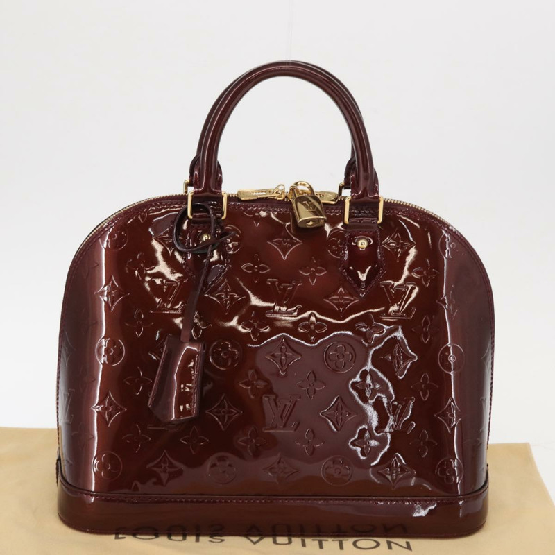 【日本直送】路易威登 Monogram Vernis Alma PM 手提包 Rouge Favist M91691 Auth yk19571V-11