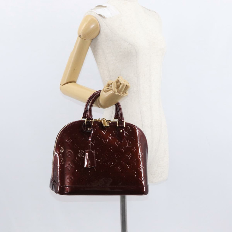 【日本直送】路易威登 Monogram Vernis Alma PM 手提包 Rouge Favist M91691 Auth yk19571V-24