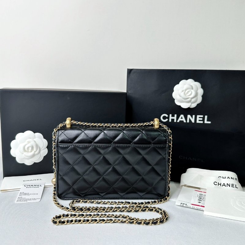 CHANEL 小羊皮雙金球WOC鏈帶包-1