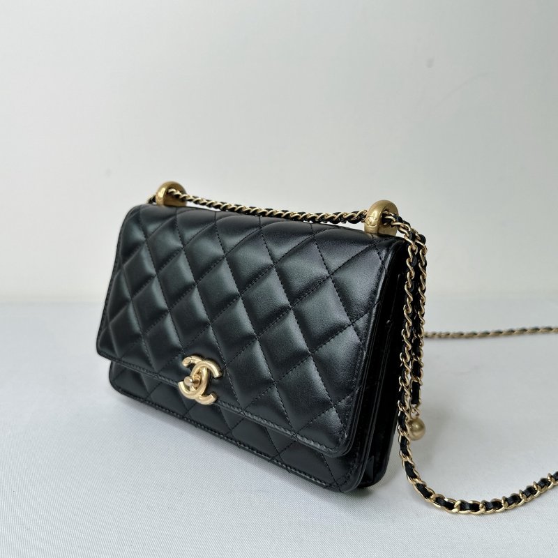 CHANEL 小羊皮雙金球WOC鏈帶包-2