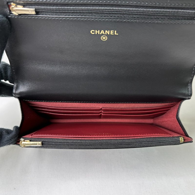 CHANEL 小羊皮雙金球WOC鏈帶包-7